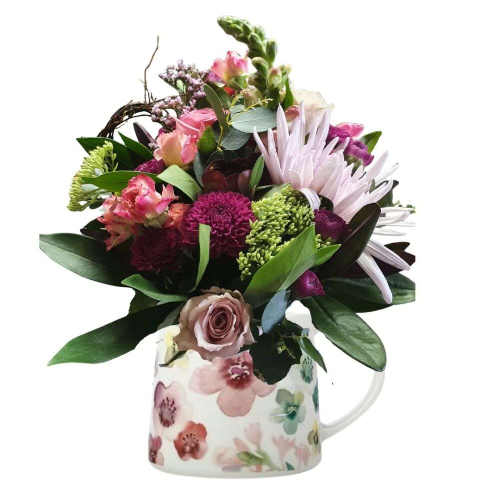 Watercolour Blossom Mug Arrangement